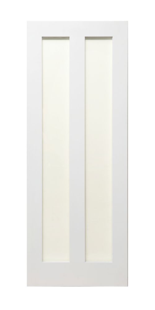 Image of 2-Clear Light Primed White Wooden Shaker Internal Door 1981mm x 686mm 