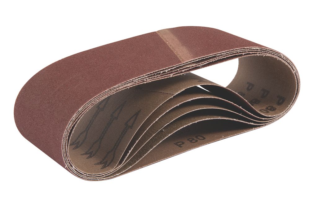 Image of Titan Sanding Belt Unpunched 533mm x 76mm 80 Grit 5 Pack 