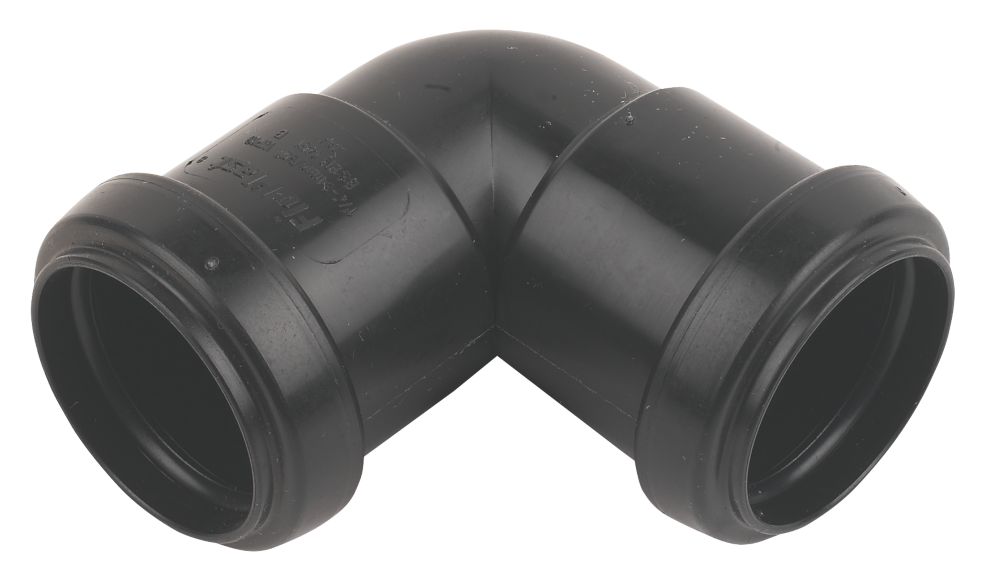 Image of FloPlast Push-Fit Bend Black 90Â° 32mm 