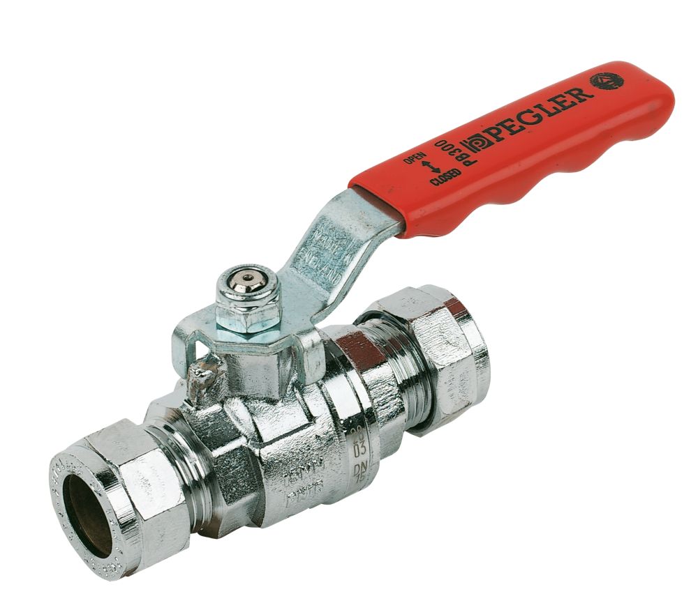 Image of Pegler Ball Valve Red 15mm 