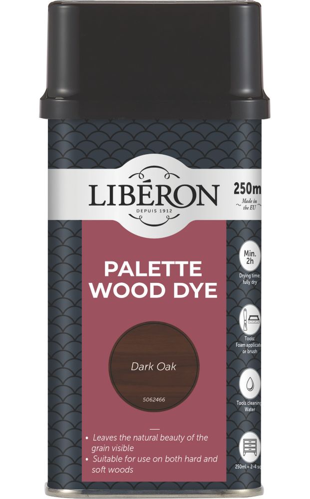 Image of Liberon Water Based Interior Palette Wood Dye Dark Oak 250ml 