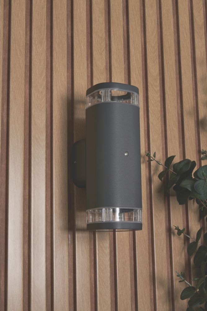 Image of Zinc EOS Outdoor Wall Light With Photocell Anthracite 