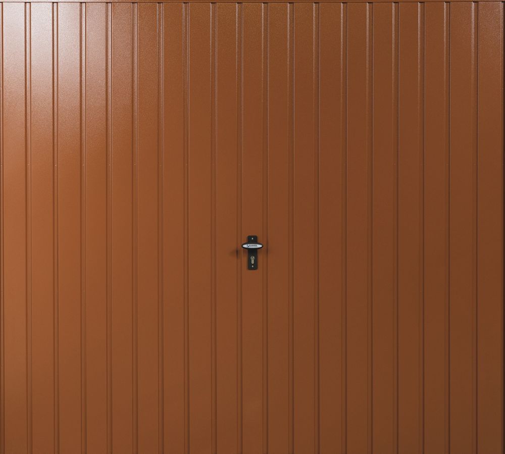 Image of Gliderol Vertical 7' x 7' Non-Insulated Framed Steel Up & Over Garage Door Clay Brown 
