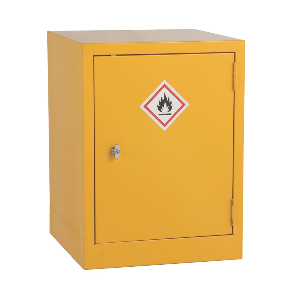 Image of 1-Shelf Hazardous Substance Cabinet Yellow 457mm x 457mm x 609mm 