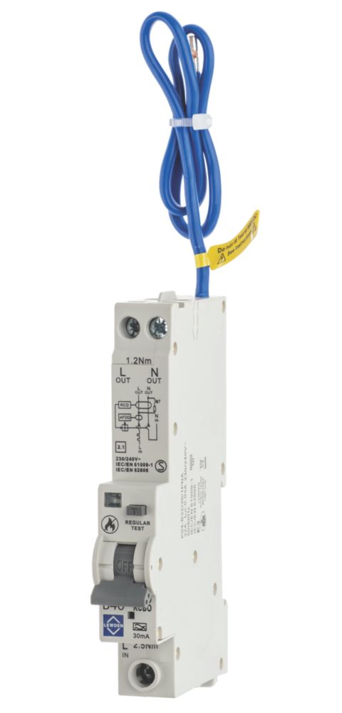 Image of Lewden P04-B40/30/1PNA 40A 30mA 1+N Type B AFDD & RCBO 