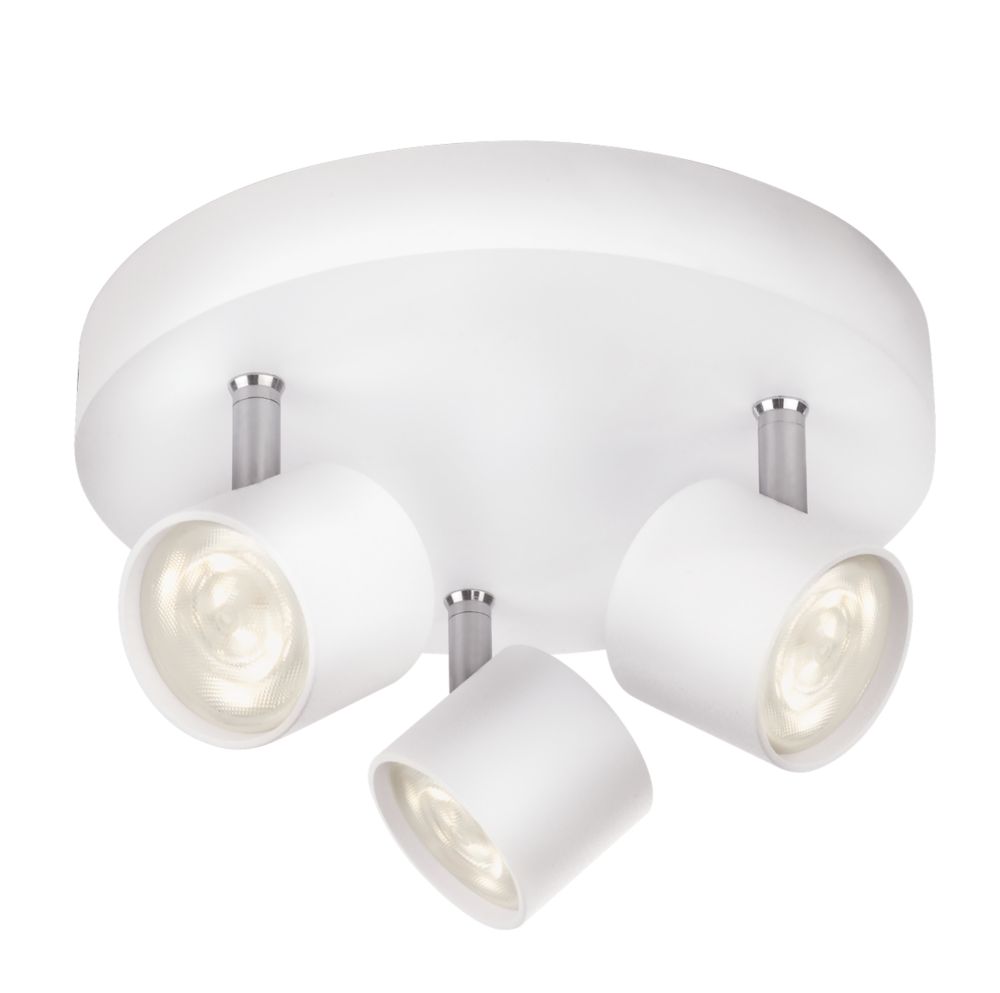 Image of Philips Star LED Round Plate Triple Spotlight White 13.5W 1500lm 