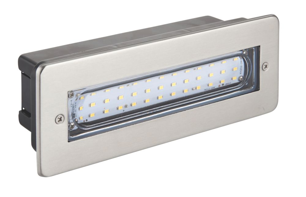 Image of Masterlite Outdoor LED Brick Light Brushed Stainless Steel 4.3W 280lm 