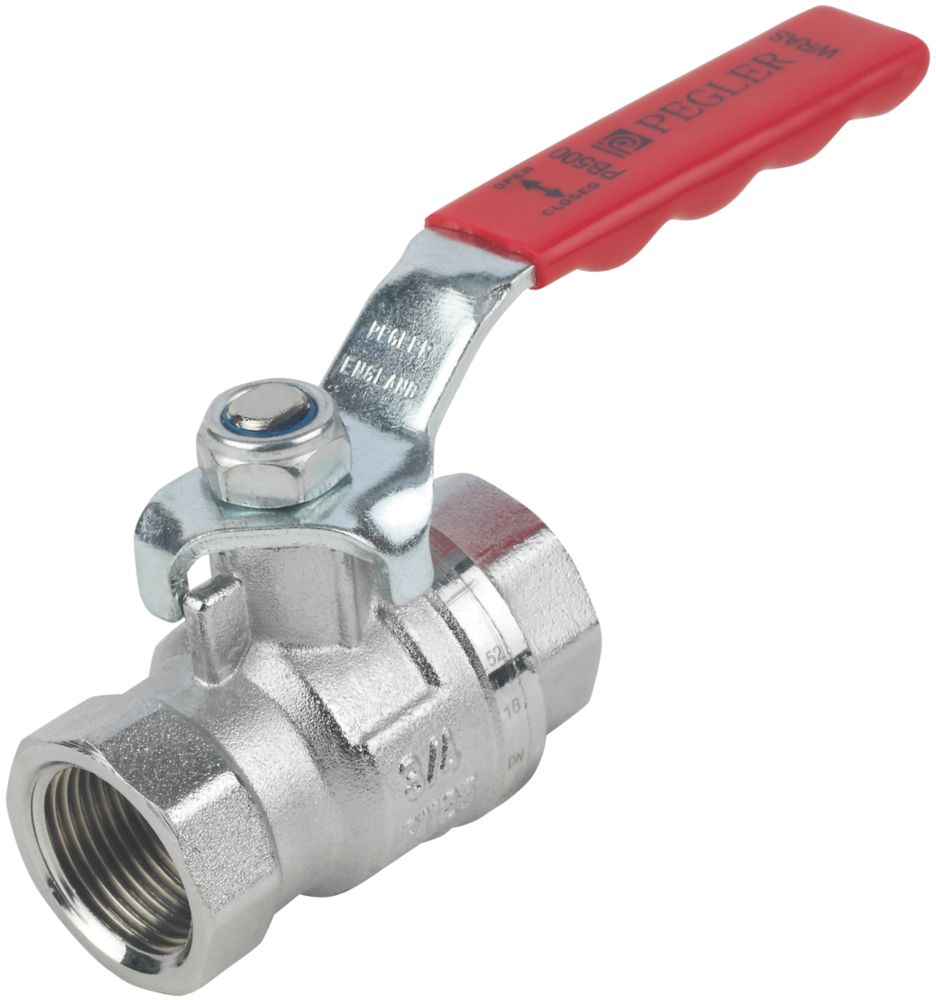Image of Pegler Lever Ball Valve Red 3/4" 