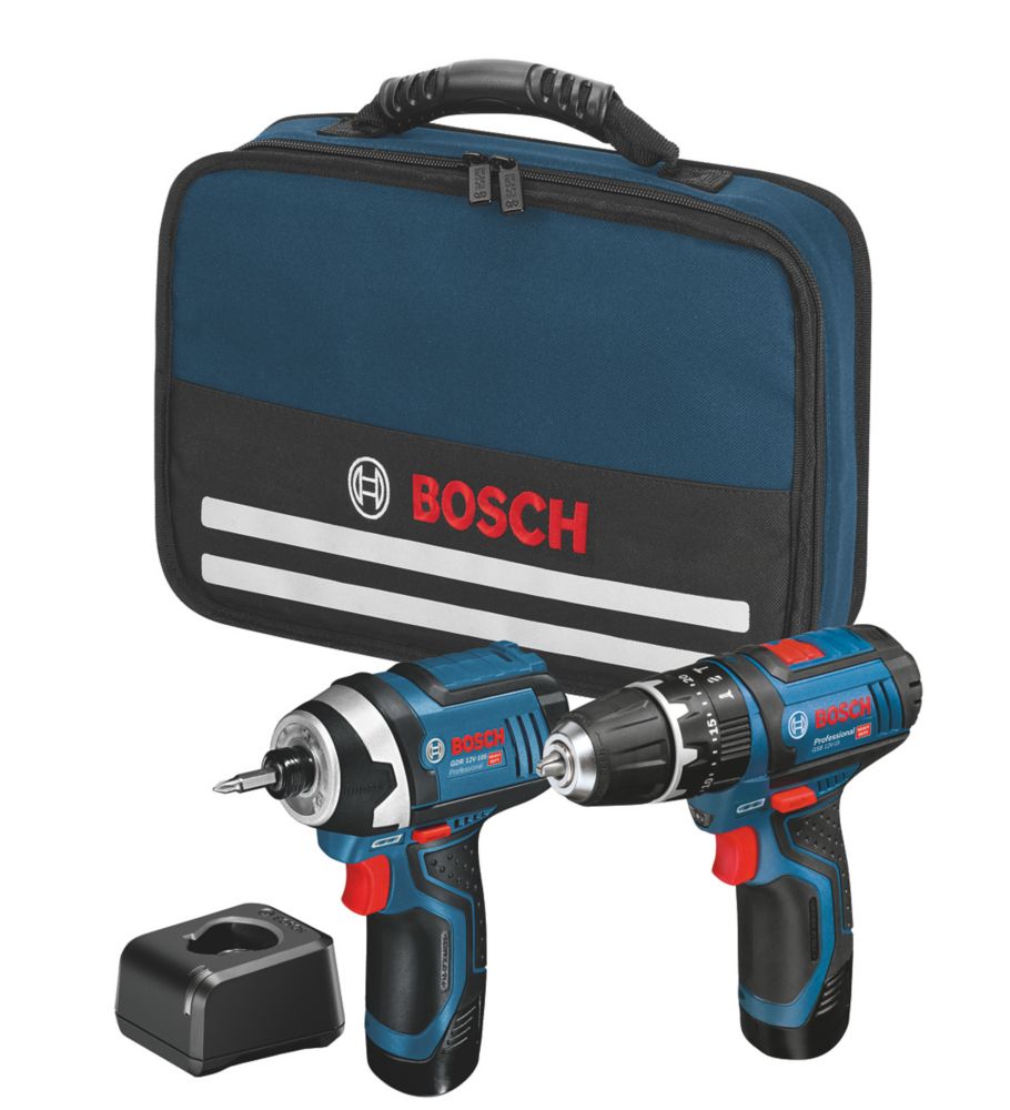 Image of Bosch GSB / GDR 12 12V 2 x 2.0Ah Lithium Coolpack Cordless Twin Pack 