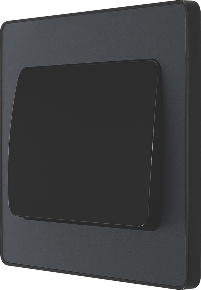 Image of British General Evolve 20 A 16AX 1-Gang 2-Way Wide Rocker Light Switch Grey with Black Inserts 