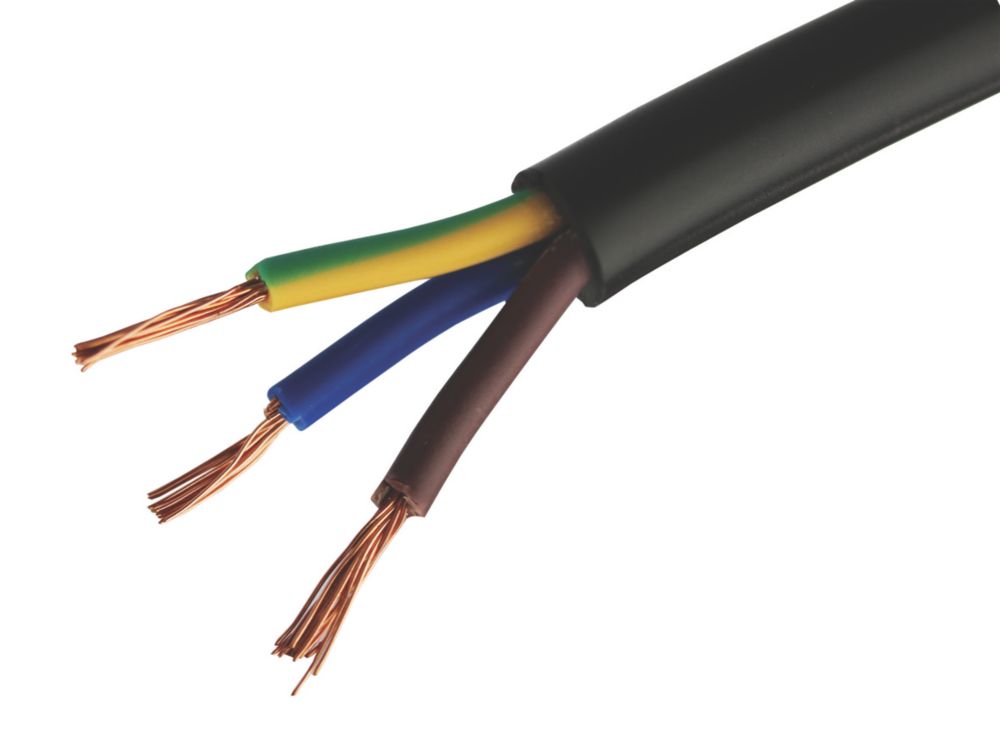 Image of Time 3183Y Black 3-Core 1.0mmÂ² Flexible Cable 10m Coil 