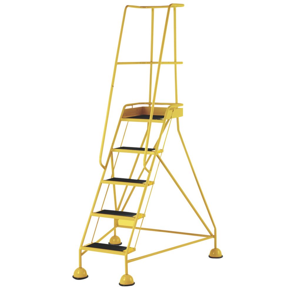 Image of TB Davies Stepmobile Plus Steel 5-Treads Yellow Warehouse Steps 1.27m 