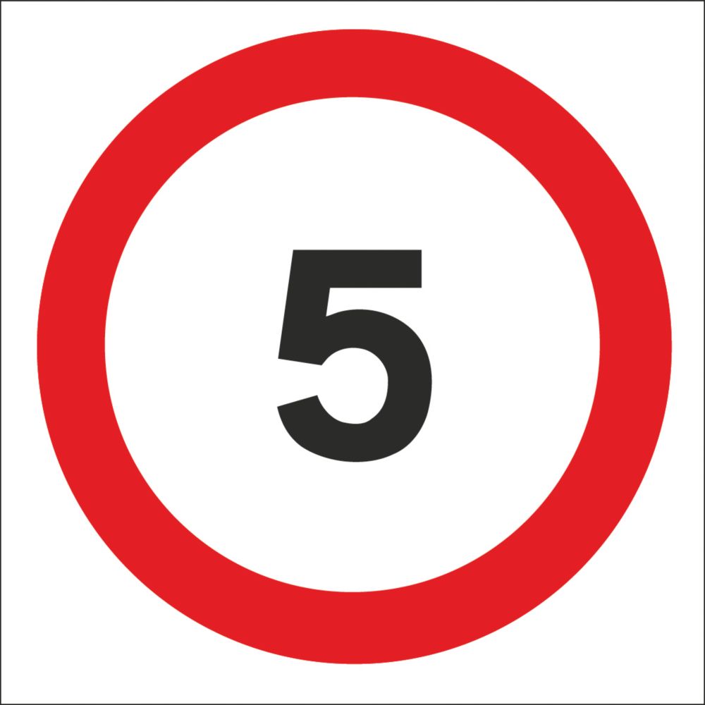 Image of 5mph Speed Limit Non-Reflective Stanchion Sign 450mm x 450mm 