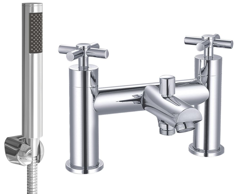 Image of ETAL Oban Deck-Mounted Bath Shower Mixer Tap Polished Chrome 