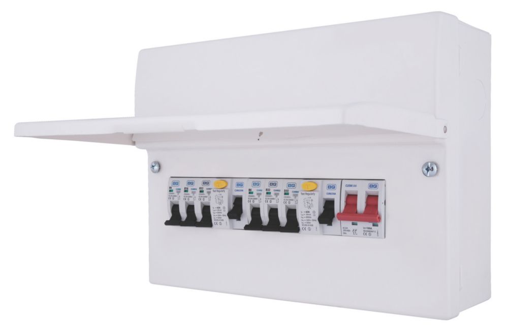 Image of British General Fortress 12-Module 6-Way Populated High Integrity Dual RCD Consumer Unit 