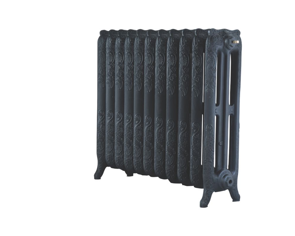 Image of Arroll Montmartre 3-Column Cast Iron Radiator 760mm x 914mm Black 5405BTU 