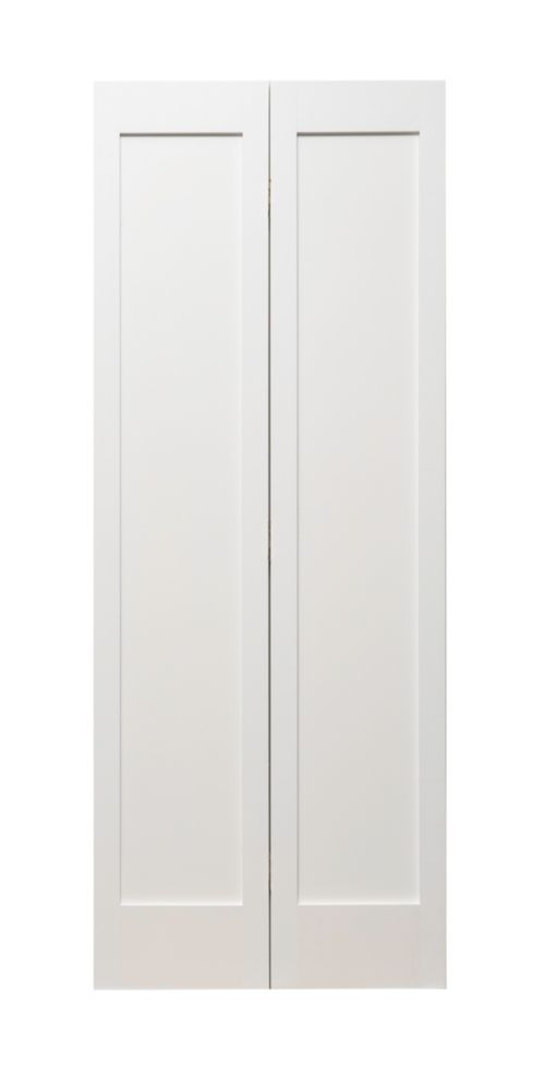 Image of Primed White Wooden 2-Panel Shaker Internal Bi-Fold Door 1981mm x 762mm 