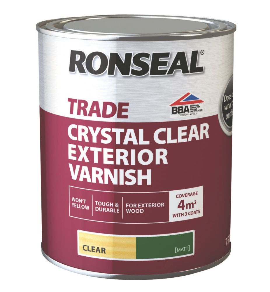 Image of Ronseal Trade Exterior Varnish Matt Clear 750ml 
