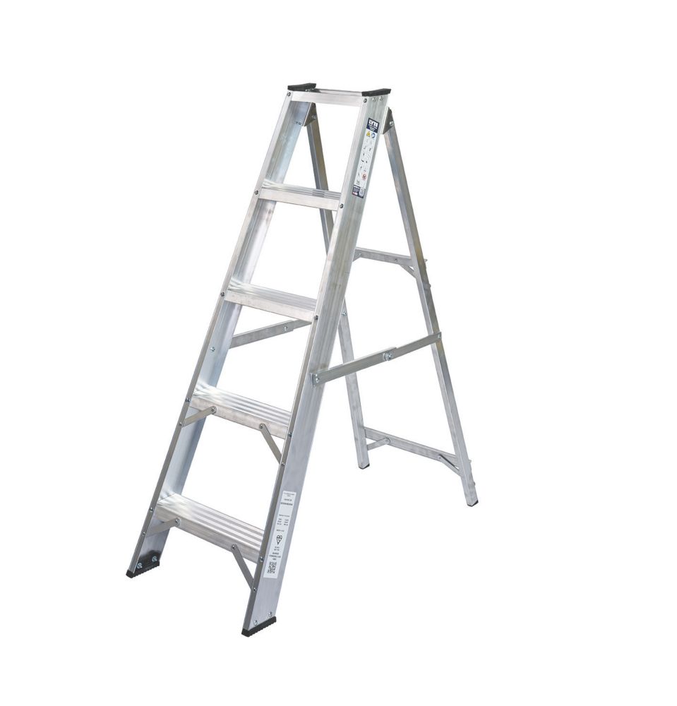 Image of Lyte Aluminium 5-Treads Swingback Stepladder 1.03m 