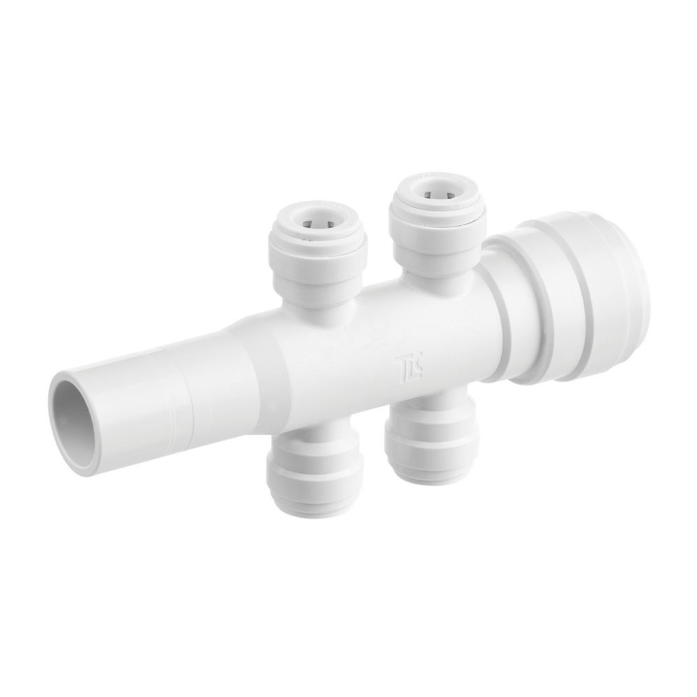 Image of Flomasta SMF6741M4P Plastic Push-Fit Reducing 4 Port Manifold 22mm x 10mm 