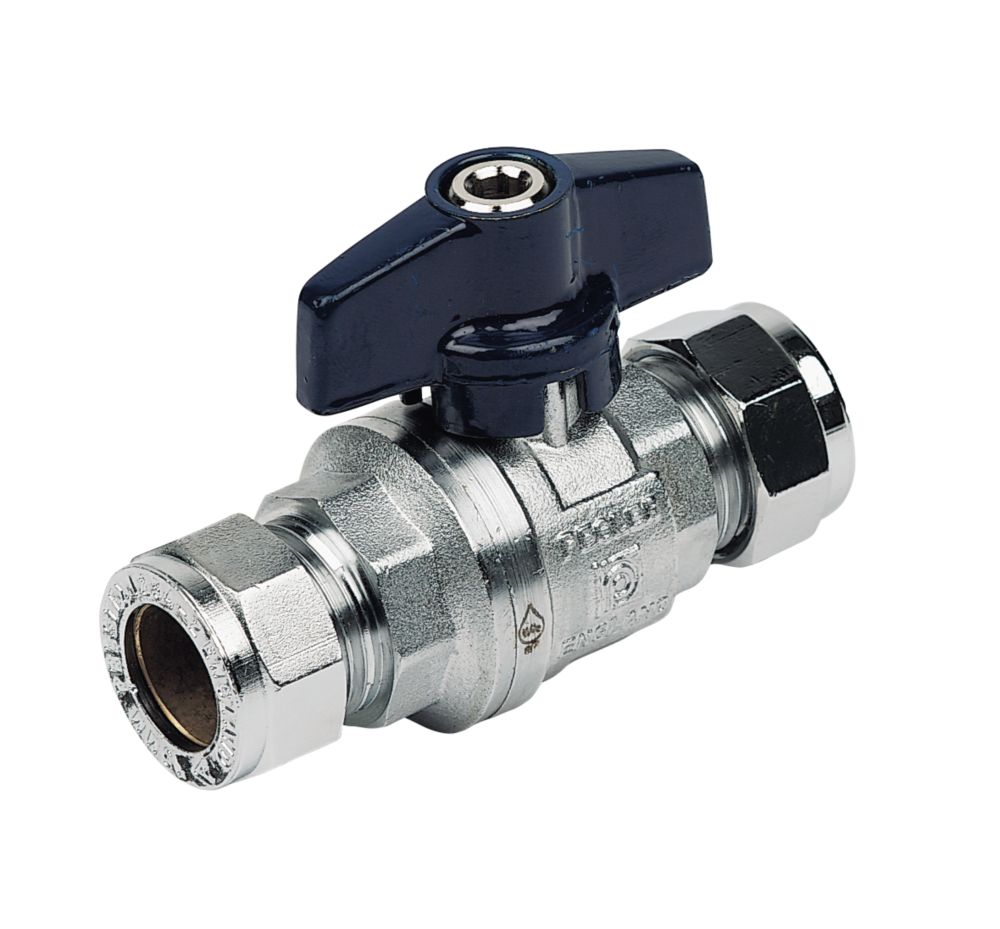 Image of Pegler Tee Ball Valve Blue 15mm 