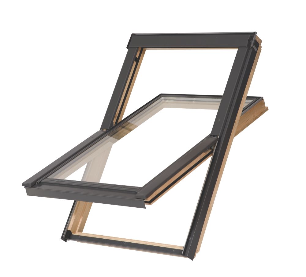 Image of Tyrem M4A Manual Centre-Pivot Lacquered Natural Pine Roof Window Clear 780 x 980mm 