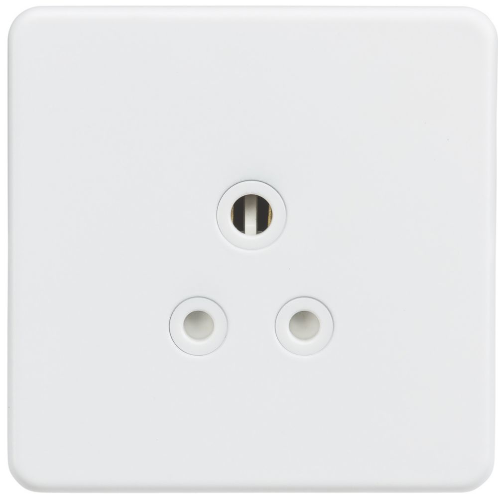 Image of Knightsbridge 5A 1-Gang Unswitched Socket Matt White with White Inserts 