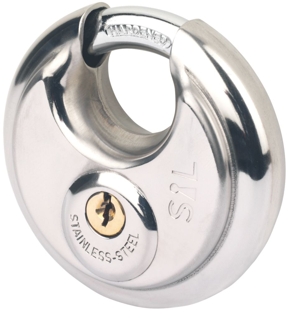 Image of Smith & Locke Stainless Steel Waterproof Disc Padlock 80mm 