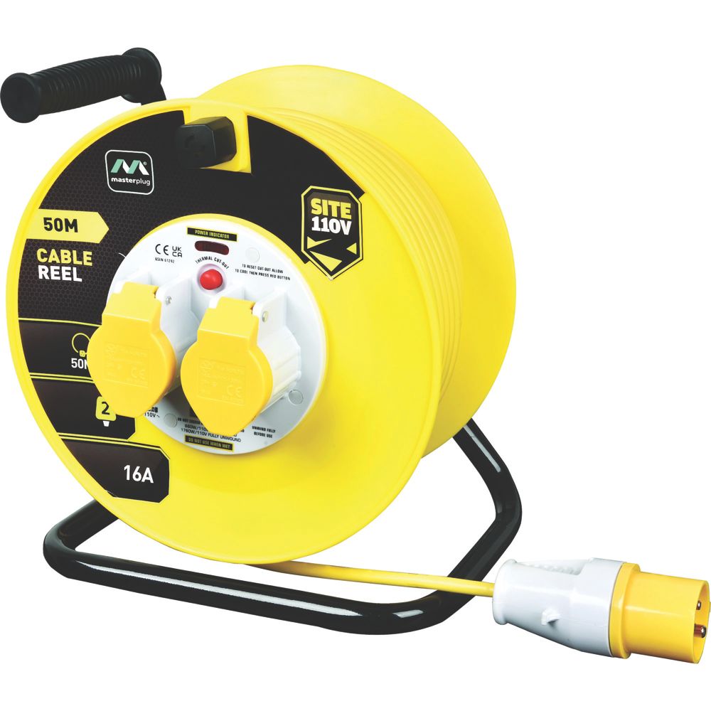 Image of Masterplug LVCT5016/2-XD 16A 2-Gang 50m Cable Reel 110V 