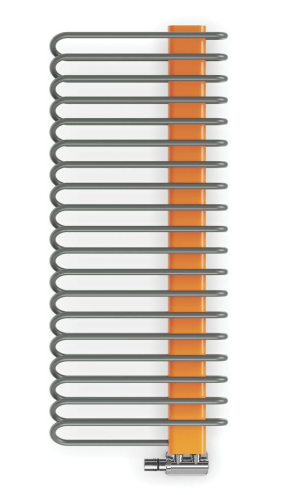 Image of Terma Michelle Designer Towel Rail 1200mm x 500mm Grey / Orange 2460BTU 