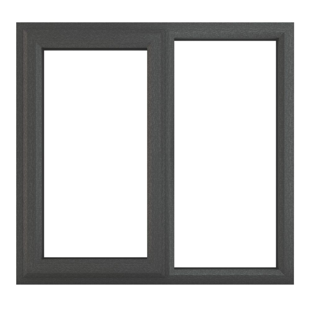 Image of Crystal Left-Hand Opening Clear Double-Glazed Casement Anthracite on White uPVC Window 905mm x 965mm 