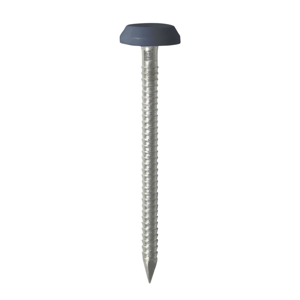 Image of Timco Polymer-Headed Nails Anthracite Grey Head A4 Stainless Steel Shank 2.1mm x 65mm 100 Pack 