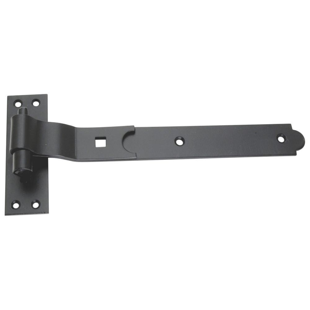 Image of Smith & Locke Black Powder-Coated Gate Hinge Cranked Hook & Band 40mm x 300mm x 133mm 
