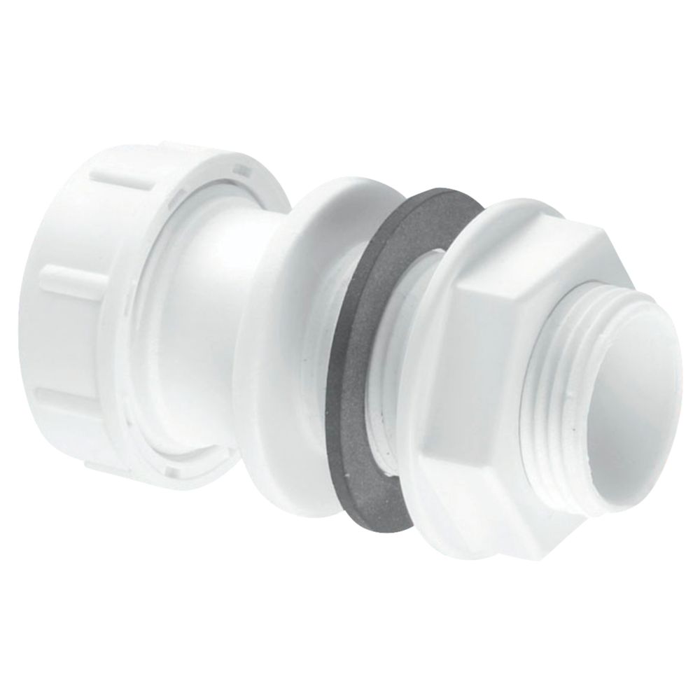 Image of McAlpine Straight Overflow Tank Connector White 22mm 