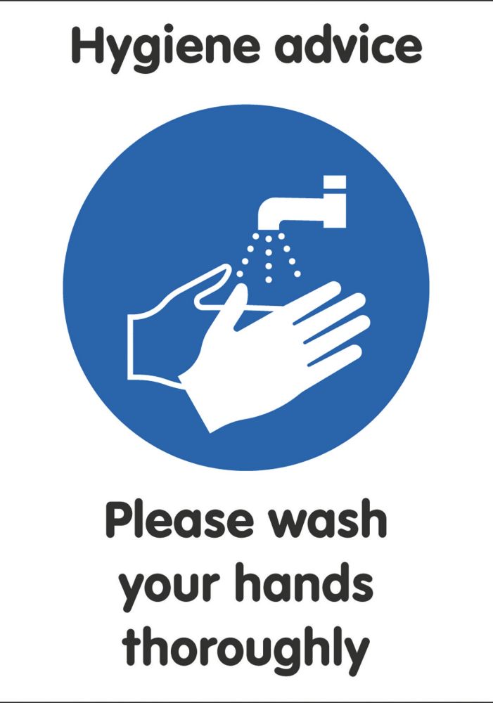 Image of 'Please Wash Your Hands Thoroughly' Hygiene Sign 297mm x 210mm 10 Pack 