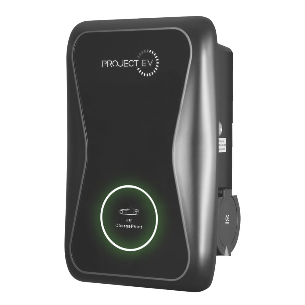 Image of Project EV Pro-Earth 1 Port 7.3kW Mode 3 Type 2 Socket Electric Vehicle Charger Black & White 