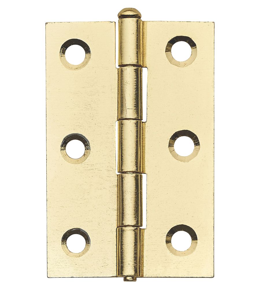 Image of Brass Effect Loose Pin Butt Hinges 76mm x 29mm 2 Pack 