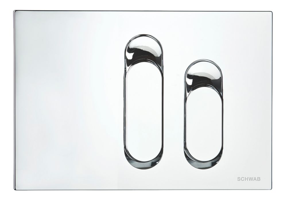 Image of Fluidmaster Schwab Dura 634694 Dual-Flush Flushing Plate Gloss Chrome 