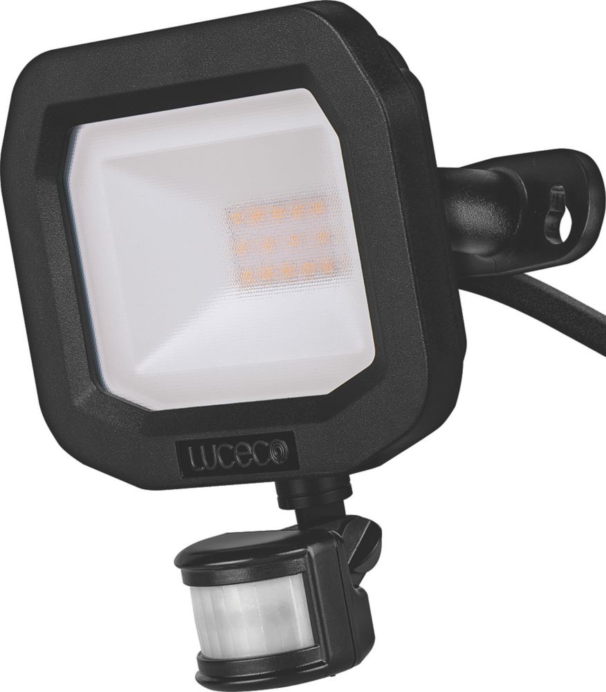 Image of Luceco Castra Outdoor LED Floodlight With PIR Sensor Black 10W 1050lm 
