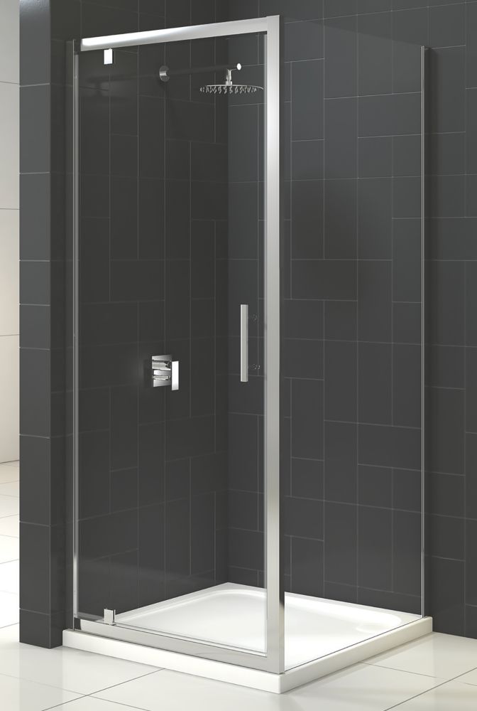 Image of Triton Fast Fix Framed Square Pivot Door with Side Panel Non-Handed Chrome 760mm x 760mm x 1900mm 
