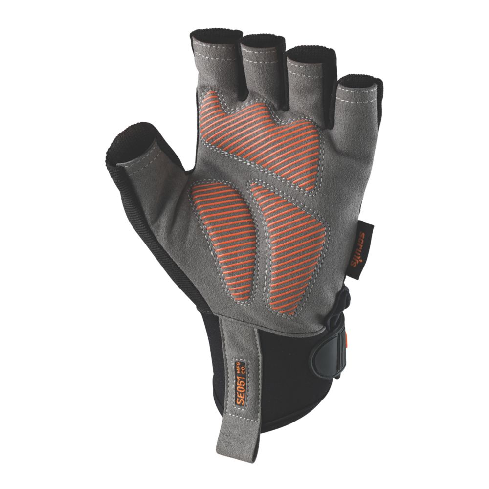 Image of Scruffs Trade Fingerless Work Gloves Black & Grey X Large 