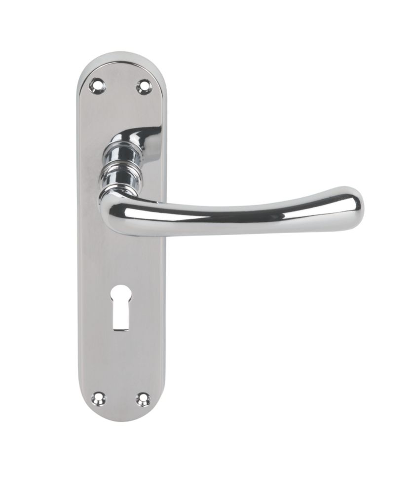 Image of Serozzetta Ibra Door Handle Pair Polished Chrome 