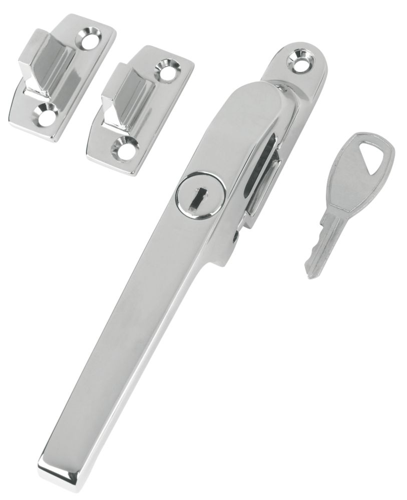 Image of Smith & Locke LH/RH Modern Locking Casement Fastener Polished Chrome 