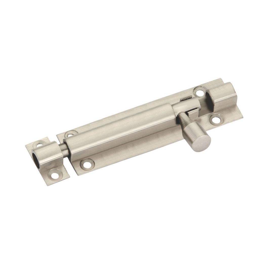 Image of Smith & Locke Straight Barrel Door Bolt Satin Nickel 100mm 