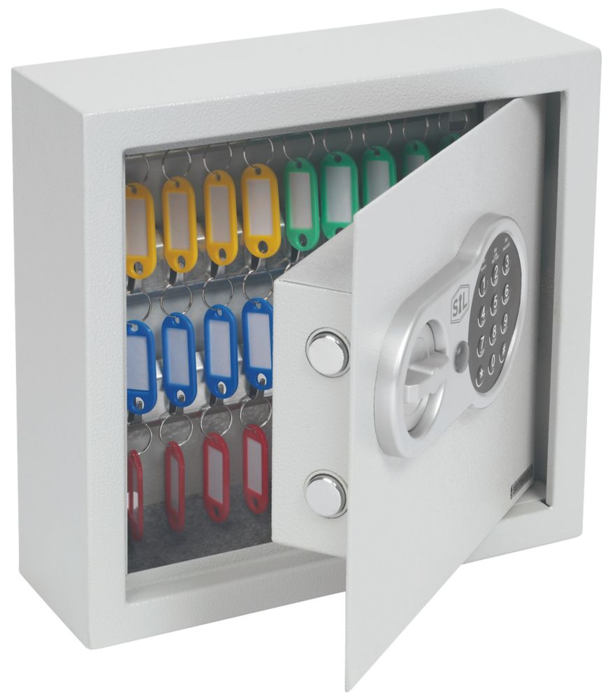 Image of Smith & Locke 30-Hook Electronic Combination Electronic Key Cabinet Safe 