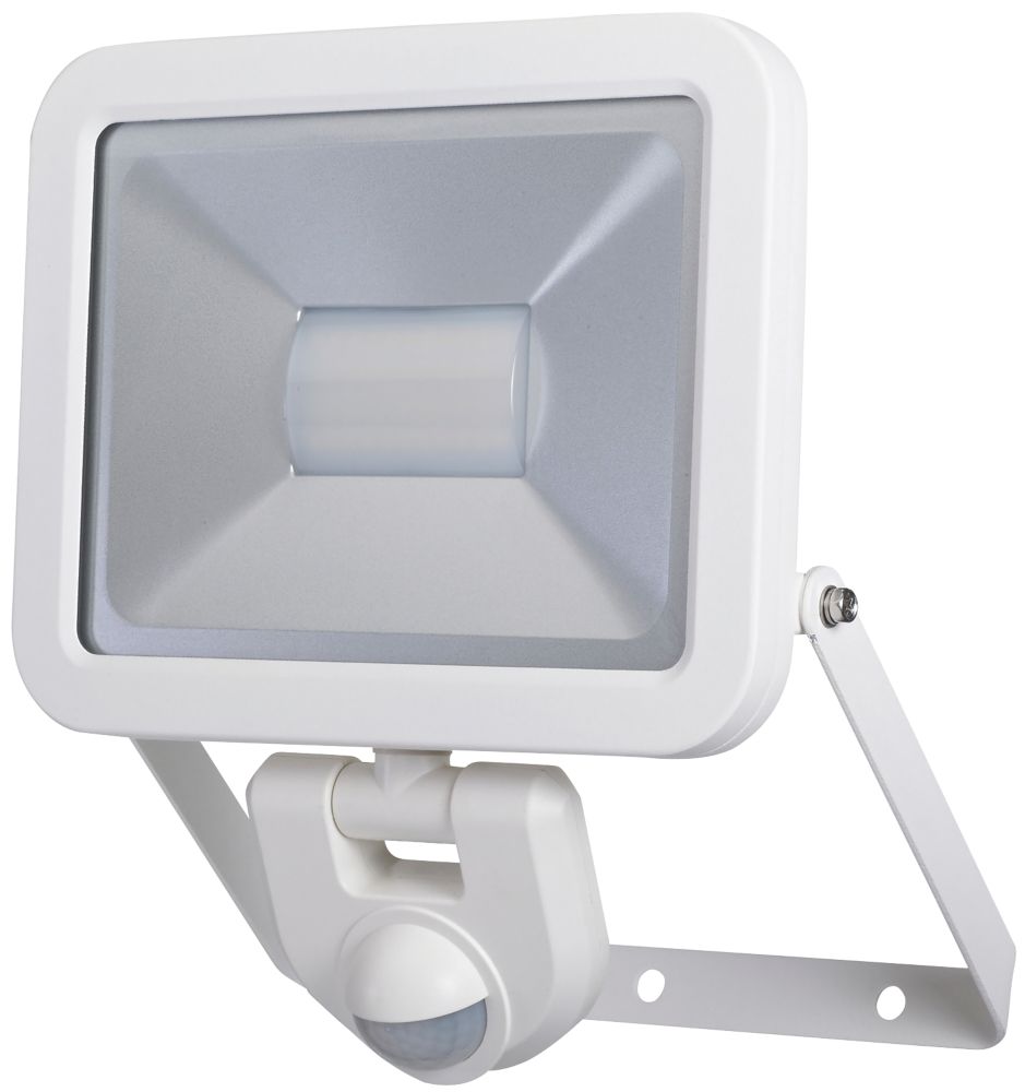 Image of LAP Weyburn Outdoor LED Floodlight With PIR Sensor White 30W 2400lm 