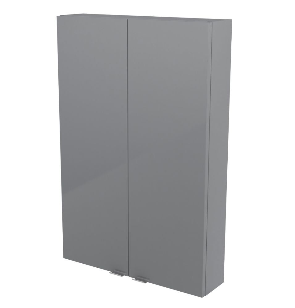 Image of Imandra Bathroom Cabinet Grey Gloss 600mm x 150mm x 900mm 