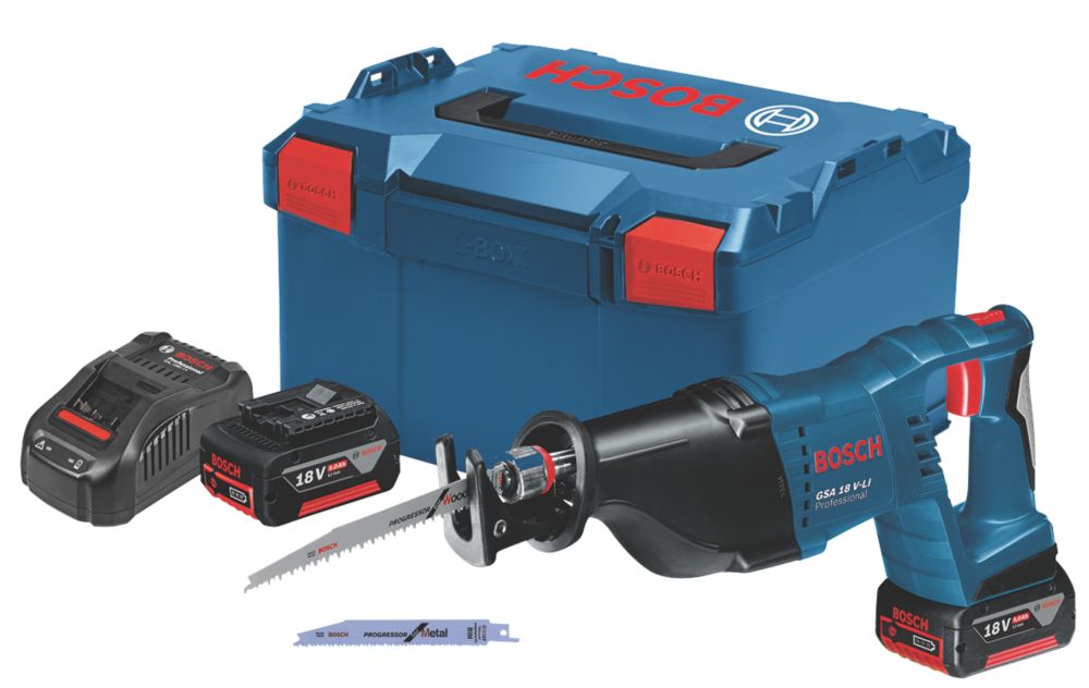 Image of Bosch GSA 18 V-LI 18V 2 x 5.0Ah Li-Ion Coolpack Cordless Reciprocating Saw 