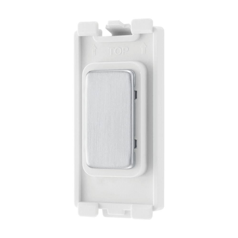 Image of British General Nexus Grid 1-Module Grid Blanking Plate Brushed Steel 