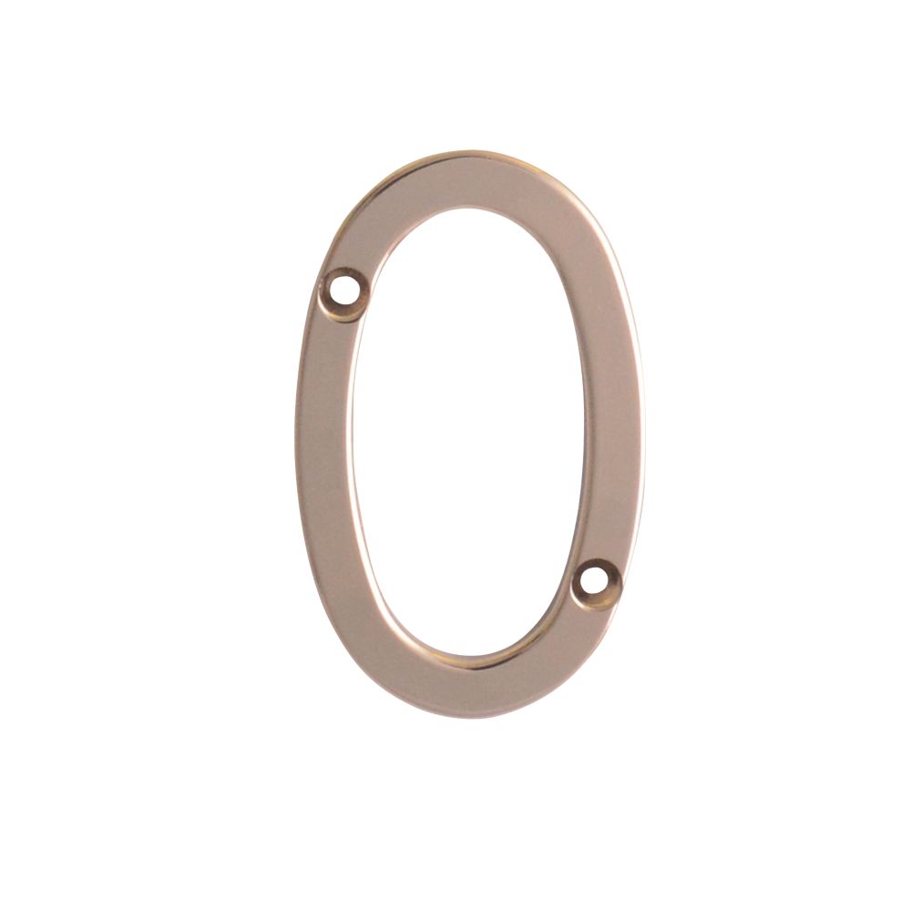 Image of Fab & Fix Door Numeral 0 Gold 80mm 